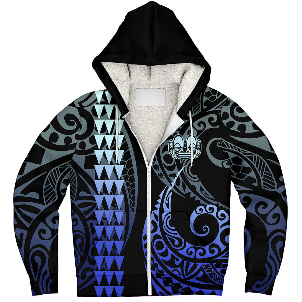 Marquesas Islands Sherpa Hoodie Kakau Style