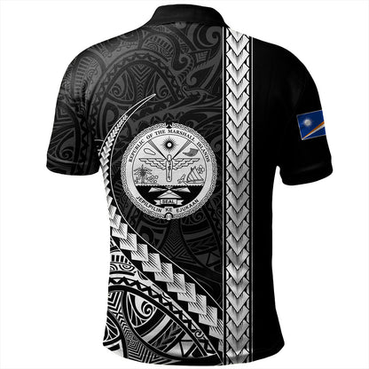 Marshall Islands Polo Shirt Tribal Micronesian Coat Of Arms