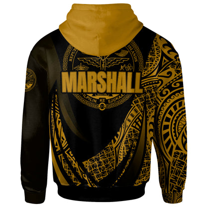 Marshall Hoodie - Gold Polynesian Patterns Sport Style