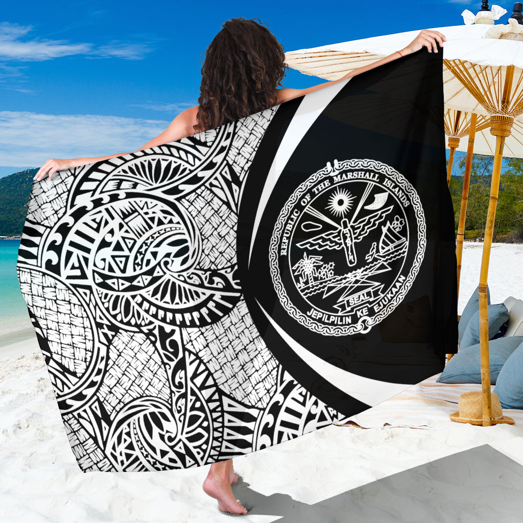 Marshall Islands Sarong Coat Of Arm Lauhala Circle White