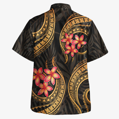 Marshall Islands Hawaiian Shirt Polynesian Gold Plumeria