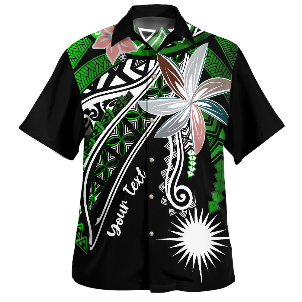Marshall Islands Hawaiian Shirt Custom Personalised Fanciful Forest Green