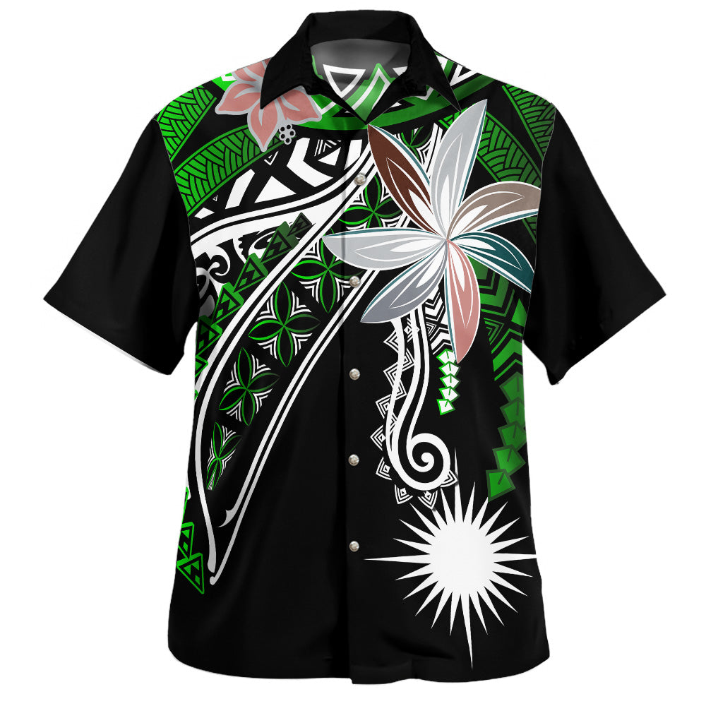 Marshall Islands Hawaiian Shirt Custom Personalised Fanciful Forest Green