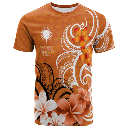 Marshall Islands T-Shirt Custom Personalised Floral Spirit Orange