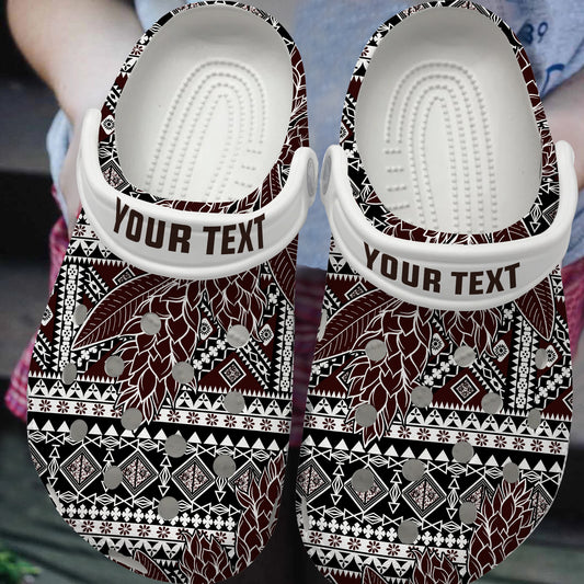 Samoa Clogs Shoes Custom Text Masi Dobby Special Design