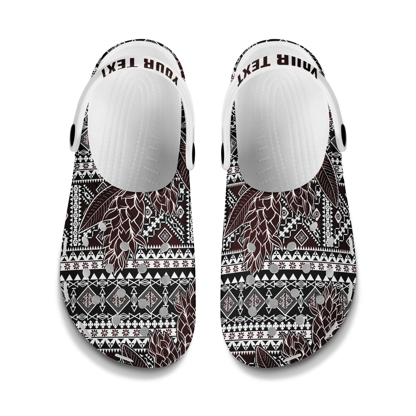 Samoa Clogs Shoes Custom Text Masi Dobby Special Design