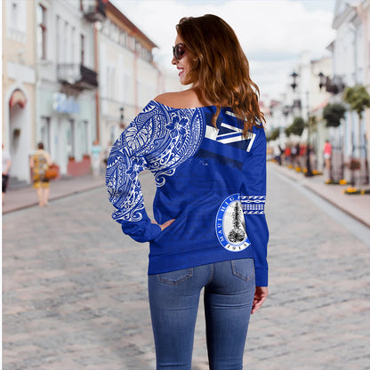 Hawaii Off Shoulder Sweatshirt Maui High School With Crest Style