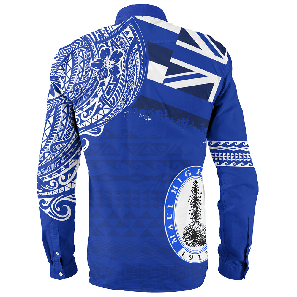 Hawaii Long Sleeve Shirt Maui High School With Crest Style