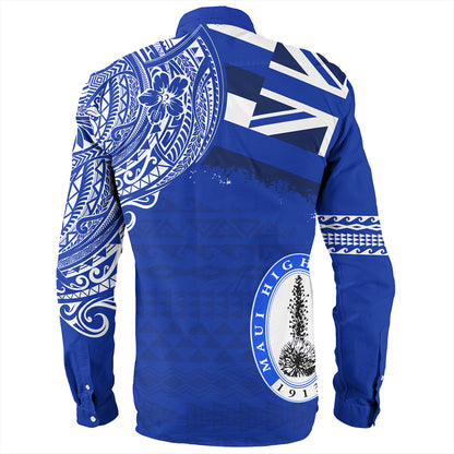 Hawaii Long Sleeve Shirt Maui High School With Crest Style