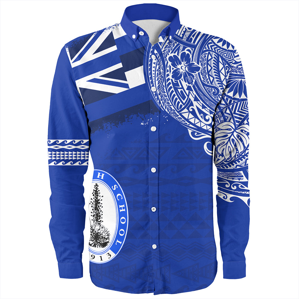 Hawaii Long Sleeve Shirt Maui High School With Crest Style