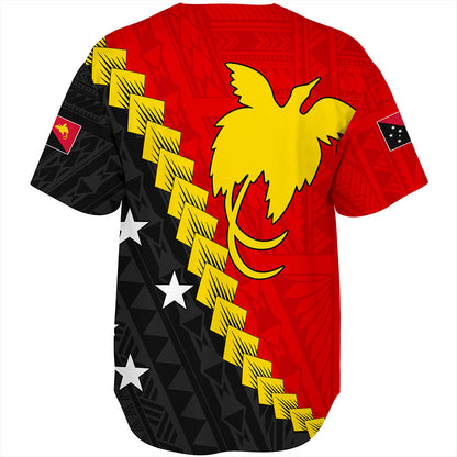 Papua New Guinea Baseball Shirt Melanesia With Flag Tribal Tattoo