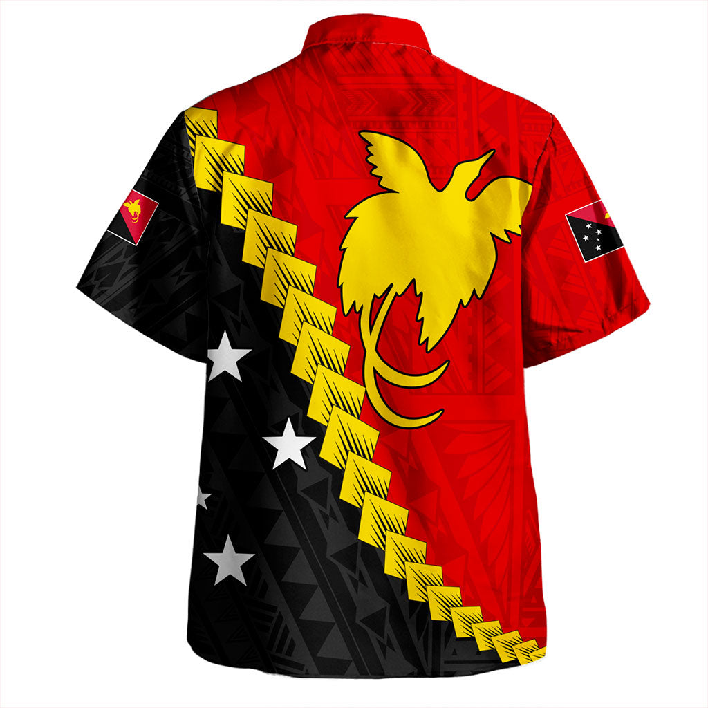 Papua New Guinea Hawaiian Shirt Melanesia With Flag Tribal Tattoo