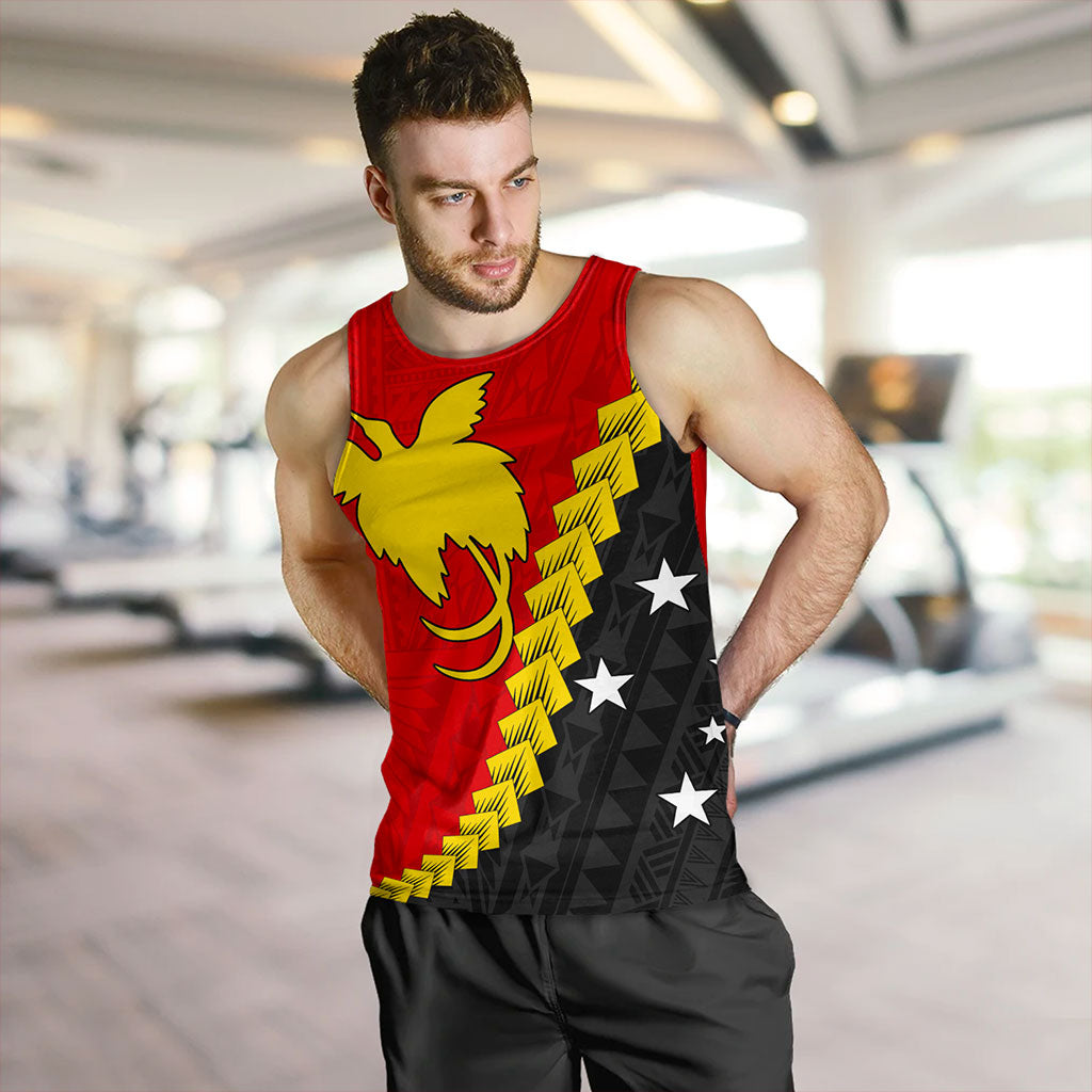 Papua New Guinea Tank Top Melanesia With Flag Tribal Tattoo