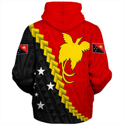 Papua New Guinea Sherpa Hoodie Melanesia With Flag Tribal Tattoo