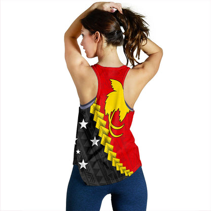 Papua New Guinea Women Tank Melanesia With Flag Tribal Tattoo