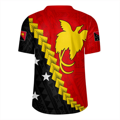 Papua New Guinea Rugby Jersey Melanesia With Flag Tribal Tattoo