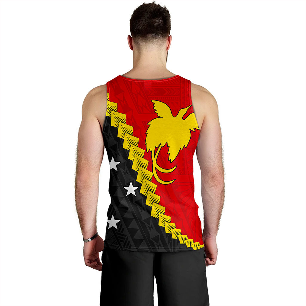 Papua New Guinea Tank Top Melanesia With Flag Tribal Tattoo