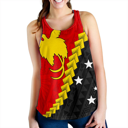 Papua New Guinea Women Tank Melanesia With Flag Tribal Tattoo