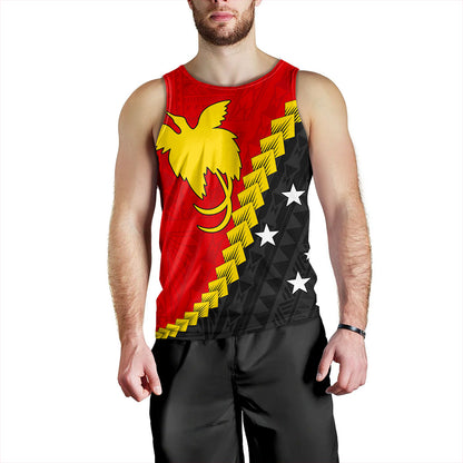 Papua New Guinea Tank Top Melanesia With Flag Tribal Tattoo