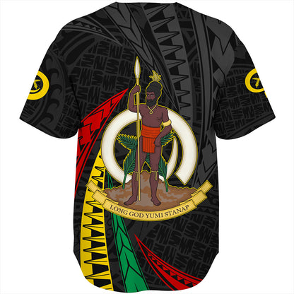 Vanuatu Baseball Shirt Melanesian Tribal Wave