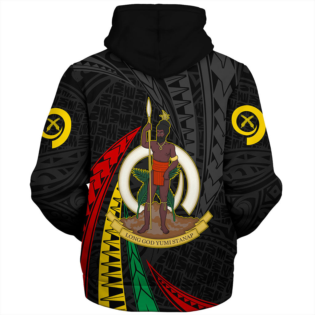 Vanuatu Sherpa Hoodie Melanesian Tribal Wave