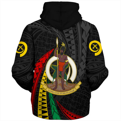 Vanuatu Sherpa Hoodie Melanesian Tribal Wave