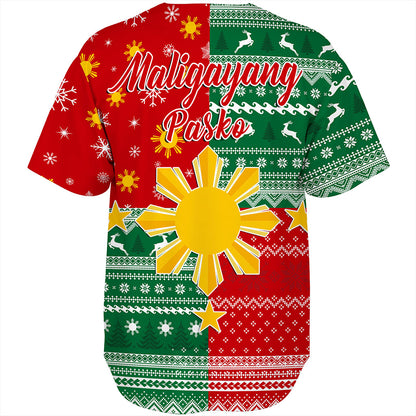 Philippines Filipinos Baseball Shirt Merry Christmas Pattern Sun Style