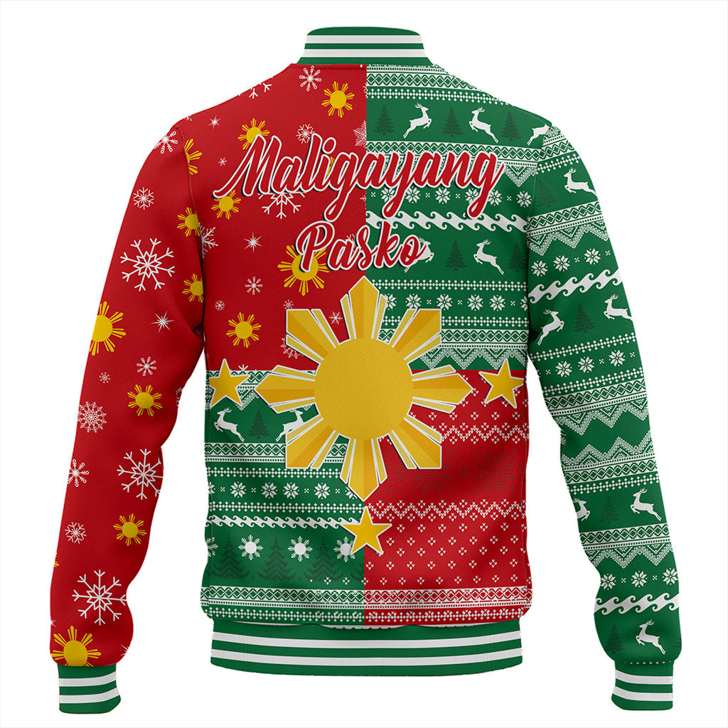 Philippines Filipinos Baseball Jacket Merry Christmas Pattern Sun Style