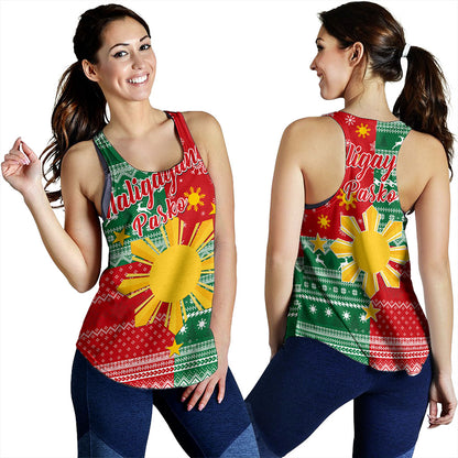 Philippines Filipinos Women Tank Merry Christmas Pattern Sun Style