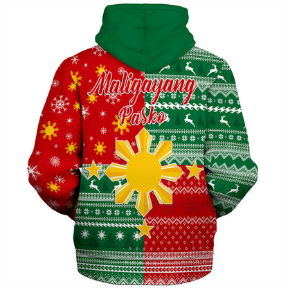 Philippines Filipinos Sherpa Hoodie Merry Christmas Pattern Sun Style