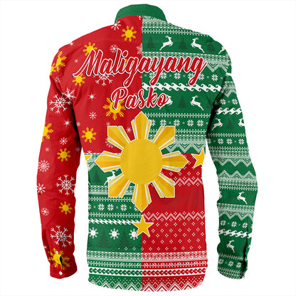 Philippines Filipinos Long Sleeve Shirt Merry Christmas Pattern Sun Style