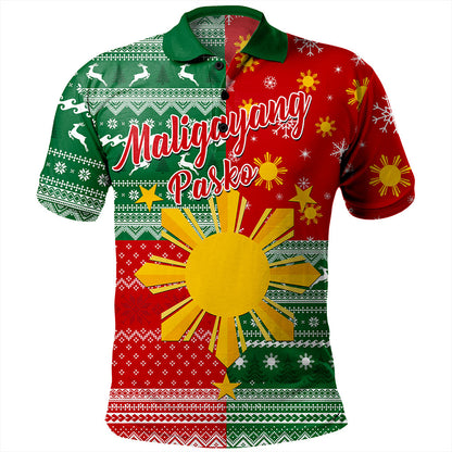 Philippines Filipinos Polo Shirt Merry Christmas Pattern Sun Style