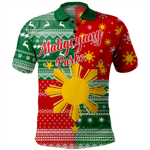 Philippines Filipinos Polo Shirt Merry Christmas Pattern Sun Style