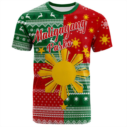 Philippines Filipinos T-Shirt Merry Christmas Pattern Sun Style