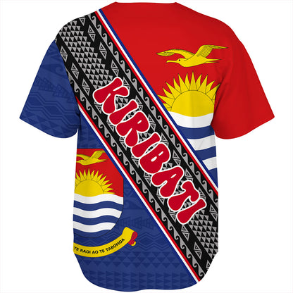 Kiribati Baseball Shirt Micronesia Flag And Coat Of Arms