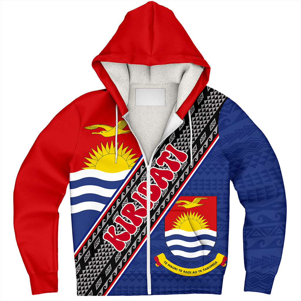 Kiribati Sherpa Hoodie Micronesia Flag And Coat Of Arms