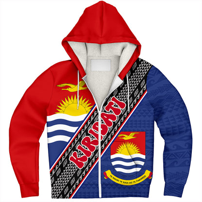 Kiribati Sherpa Hoodie Micronesia Flag And Coat Of Arms