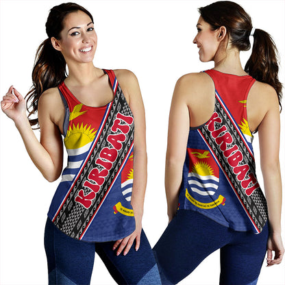 Kiribati Women Tank Micronesia Flag And Coat Of Arms