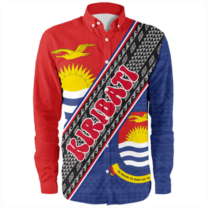 Kiribati Long Sleeve Shirt Micronesia Flag And Coat Of Arms