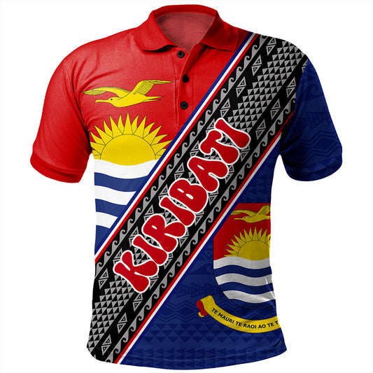 Kiribati Polo Shirt Micronesia Flag And Coat Of Arms