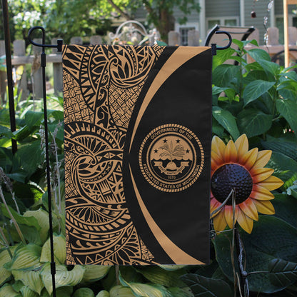Federated States Of Micronesia Garden Flag Lauhala Circle Gold