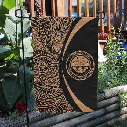 Federated States Of Micronesia Garden Flag Lauhala Circle Gold