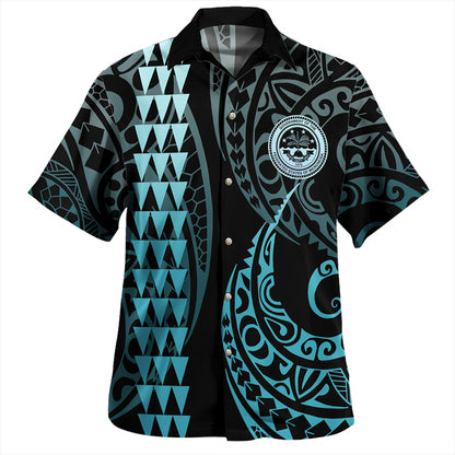 Federated States Of Micronesia Combo Dress And Shirt Coat Of Arms Kakau Style Turquoise