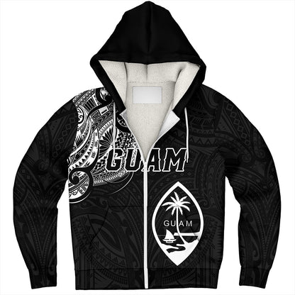 Guam Sherpa Hoodie Micronesia Tribal Coat Of Arms