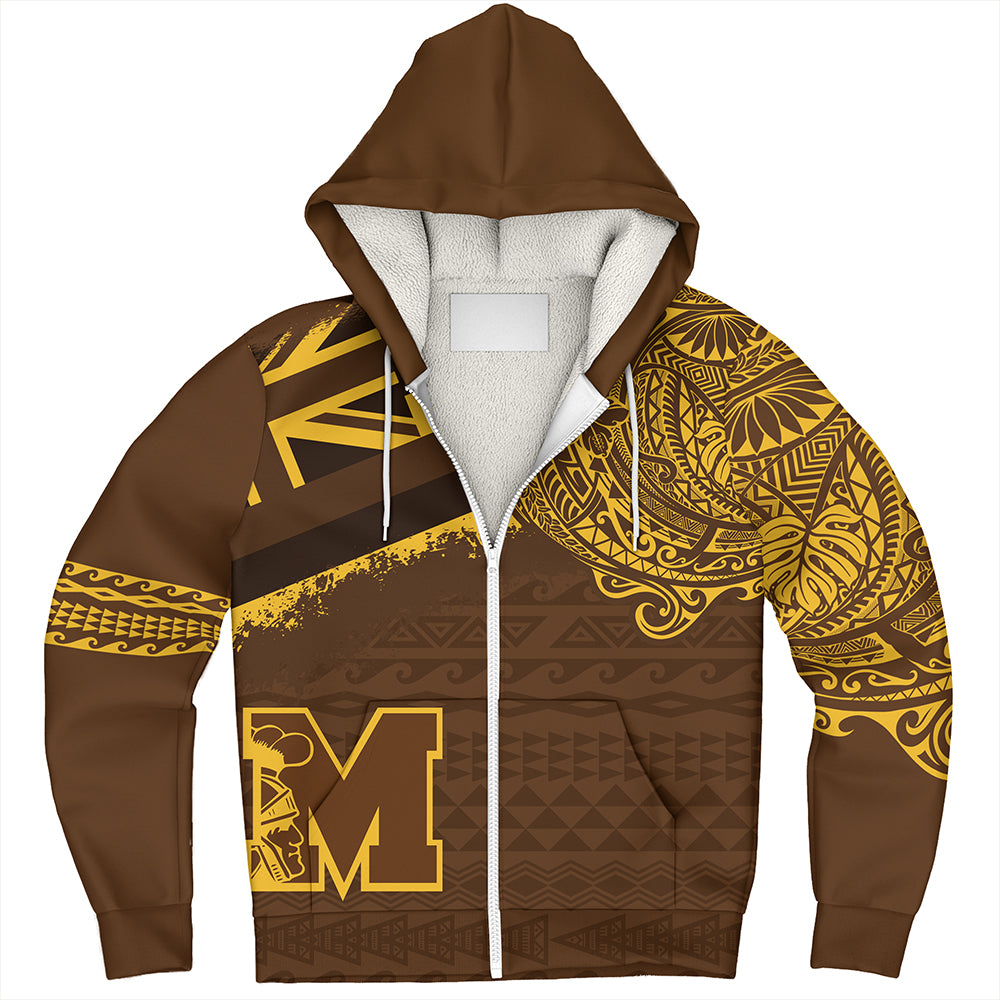 Hawaii Sherpa Hoodie Mililani High School With Crest Style