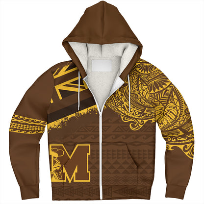 Hawaii Sherpa Hoodie Mililani High School With Crest Style