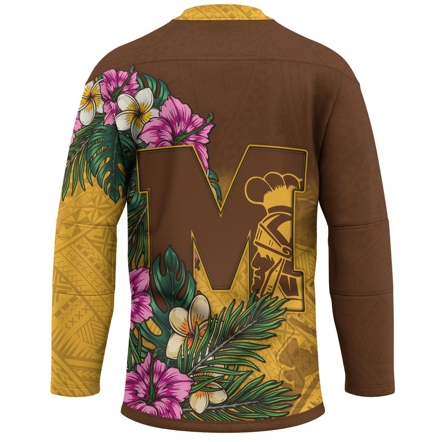 Hawaii Custom Personalised Hockey Jersey  - Mililani Trojan High School Hawaiian Tropical Flowers Hockey Jersey