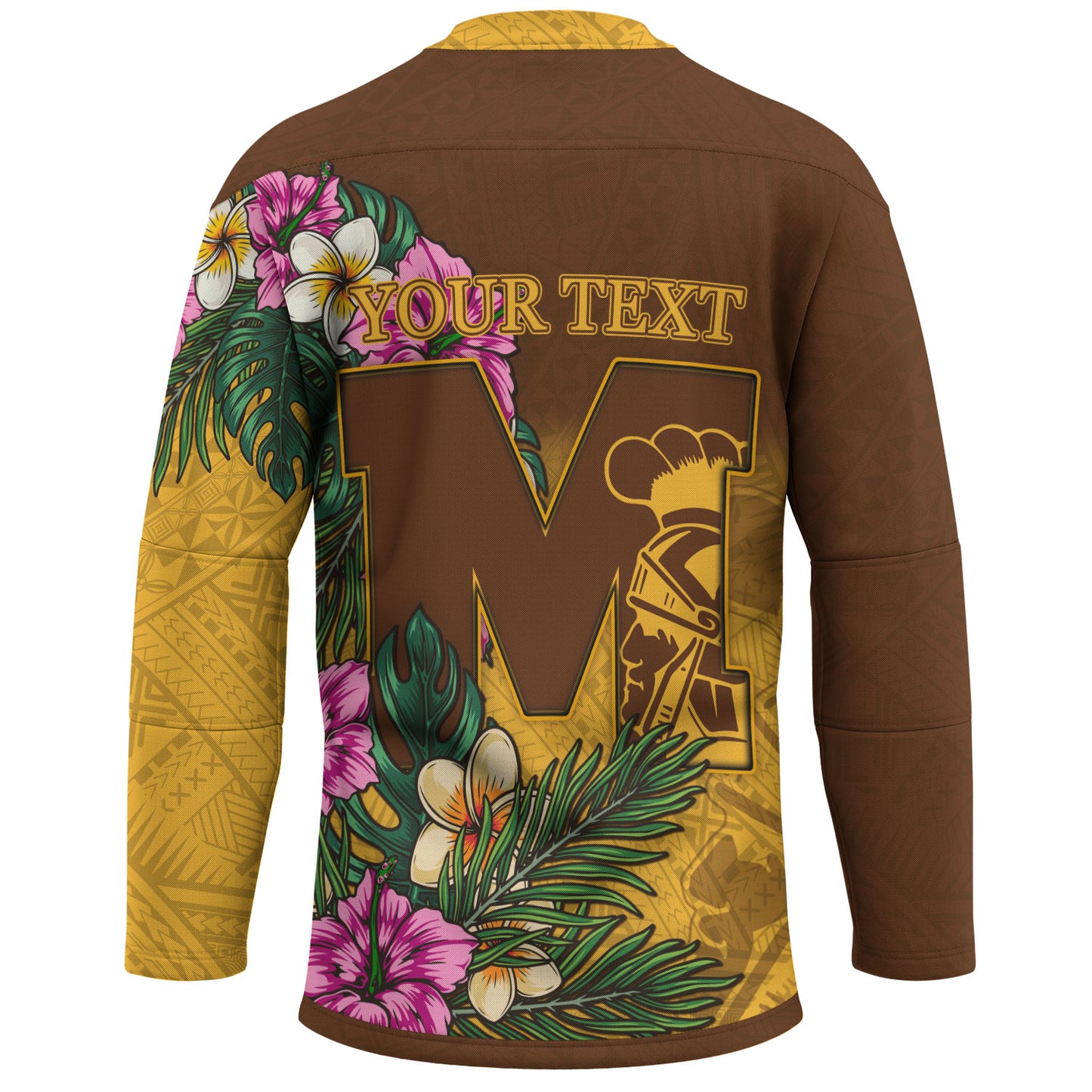 Hawaii Custom Personalised Hockey Jersey  - Mililani Trojan High School Hawaiian Tropical Flowers Hockey Jersey