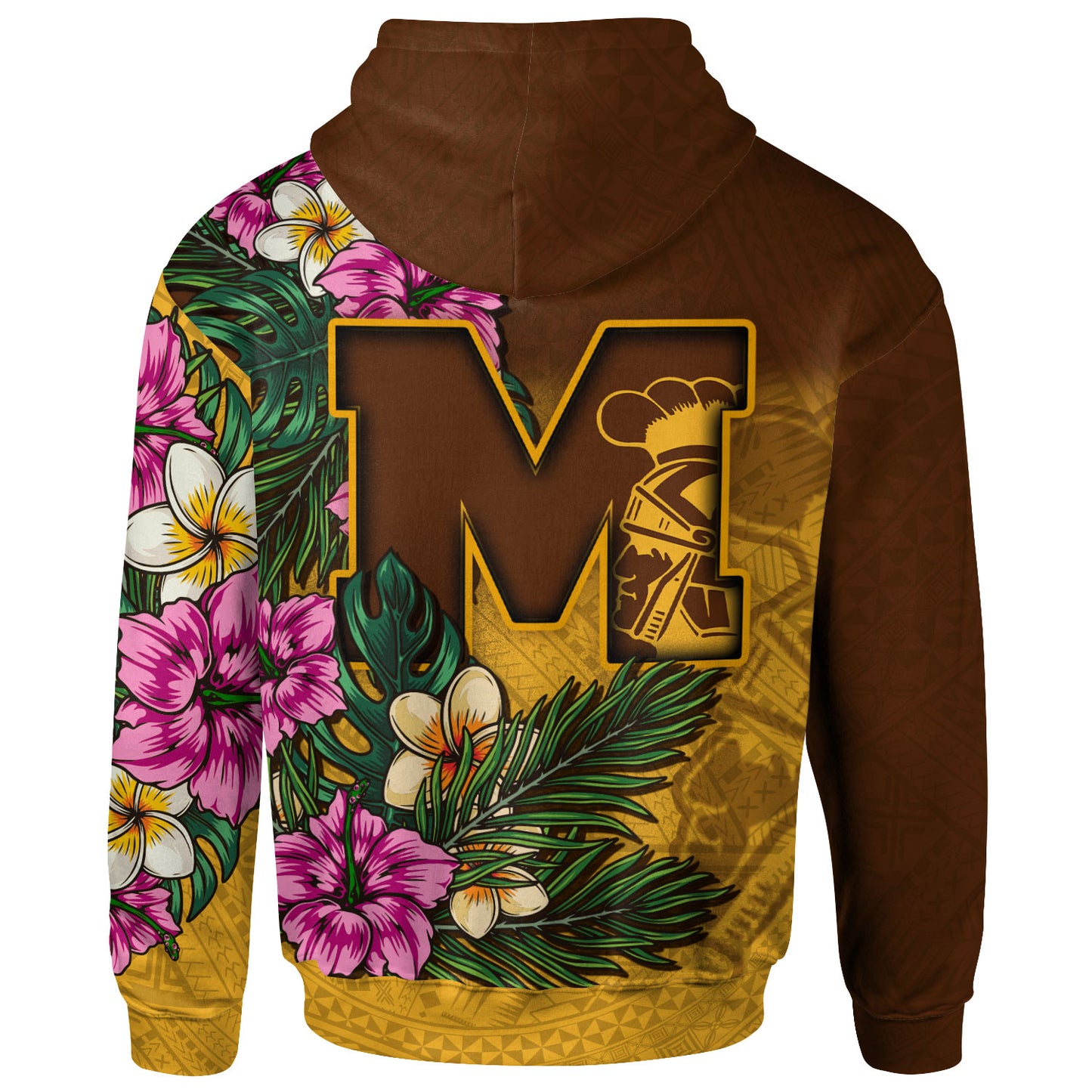 Hawaii Custom Personalised Hoodie - Mililani Trojan High School Hawaiian Tropical Flowers Hoodie
