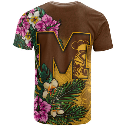 Hawaii Custom Personalised T-Shirt - Mililani Trojan High School Hawaiian Tropical Flowers T-shirt